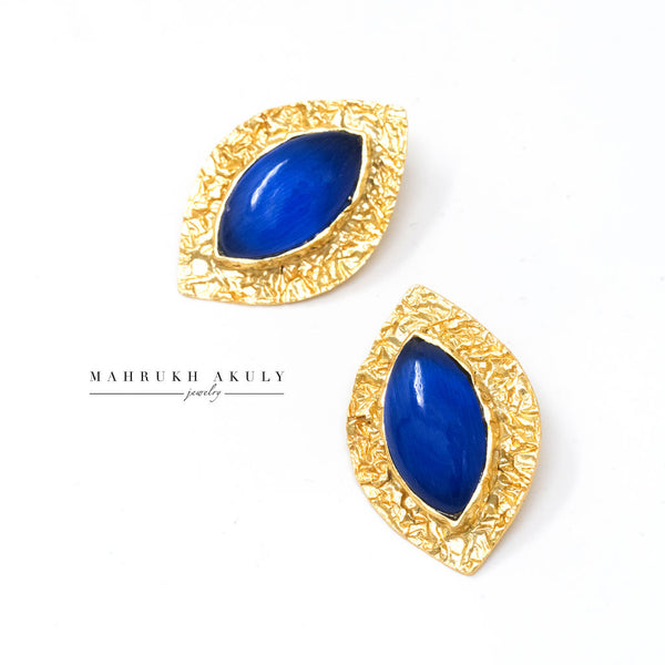 Oversized Royal Blue Studs