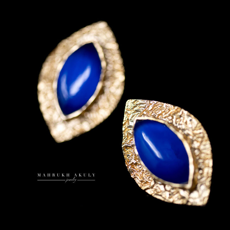 Oversized Royal Blue Studs