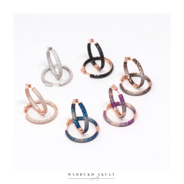 Crystal pave hoops