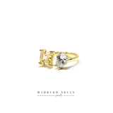Gemstone double ring