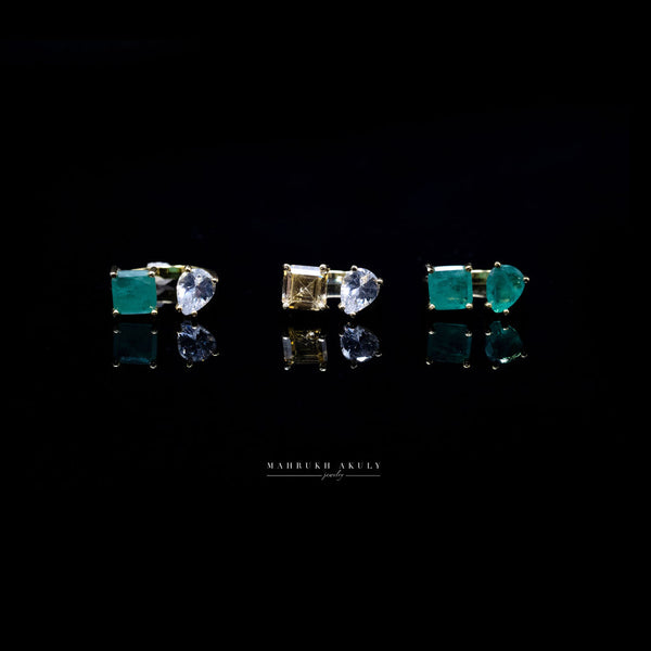 Gemstone double ring