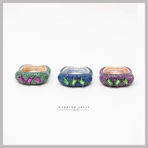 Geometric pave rings