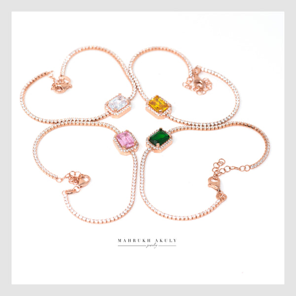 Gemstone tennis bracelets