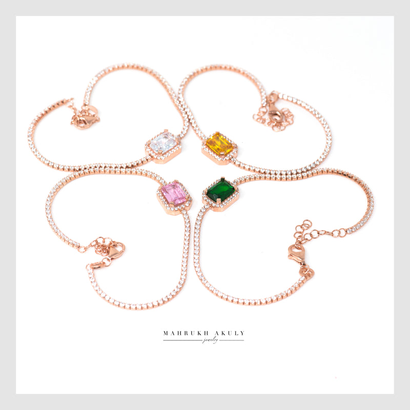 Gemstone tennis bracelets