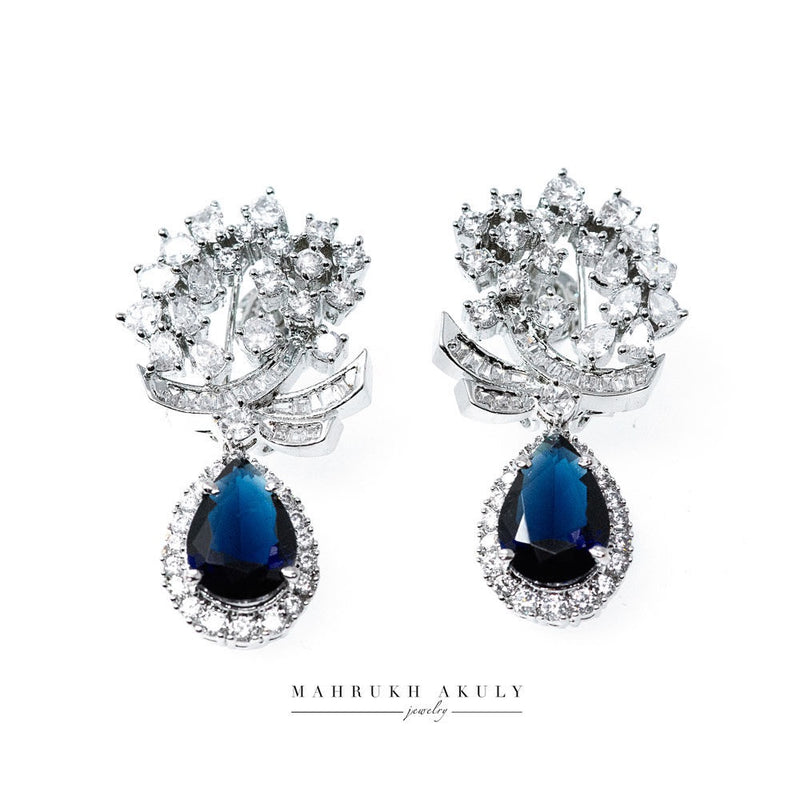 Zirconia gemstone drop earrings