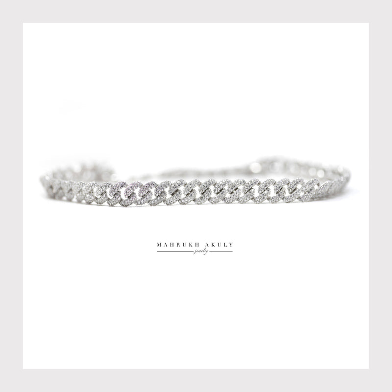 Pave zirconia Cuban link necklace