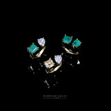 Gemstone double ring