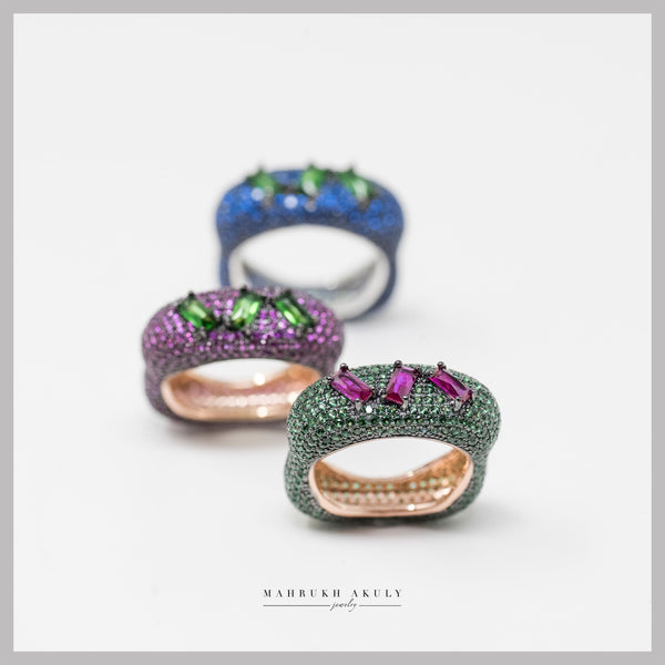 Geometric pave rings